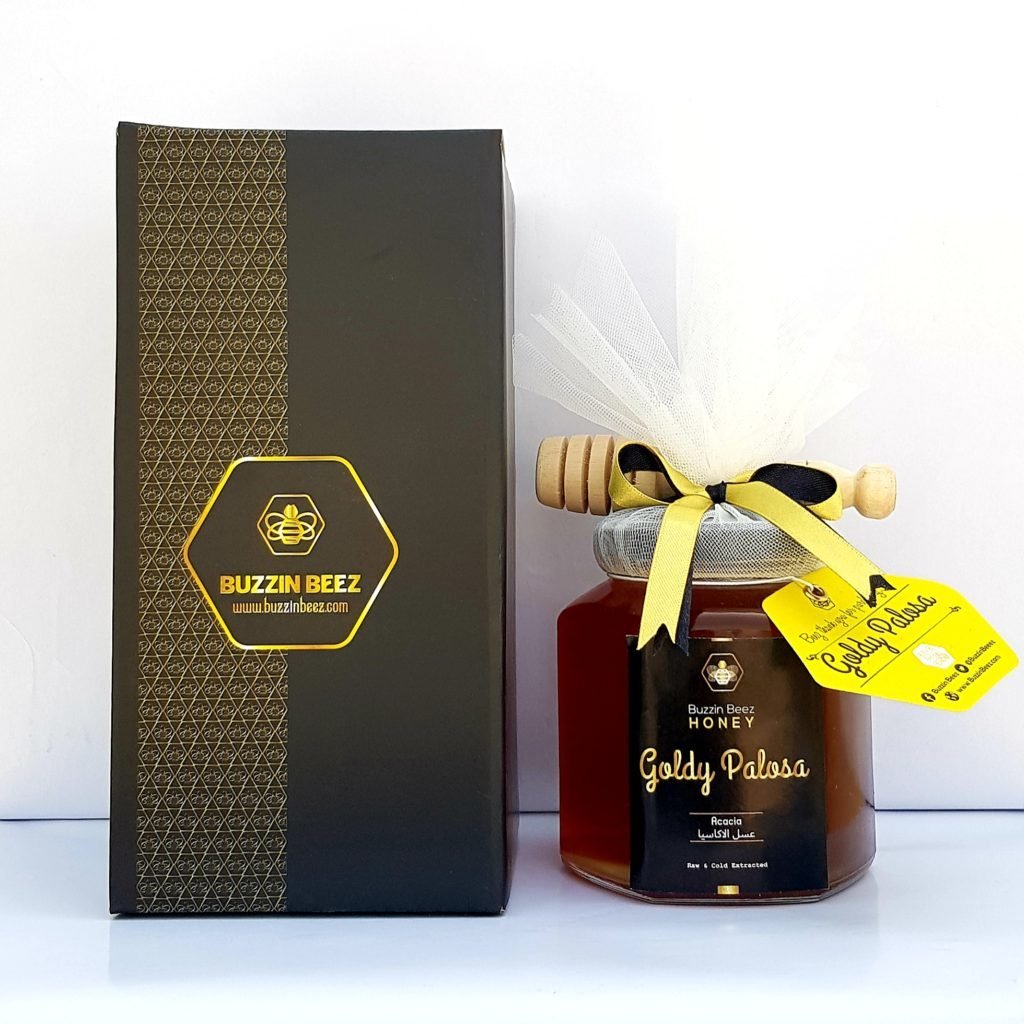 Goldy Palosa acacia honey jar with gift box