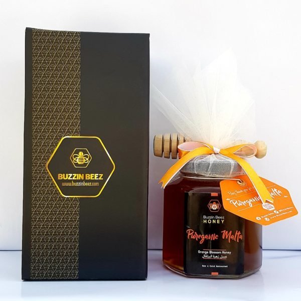 Pureganic Malta orange blossom honey jar with gift box