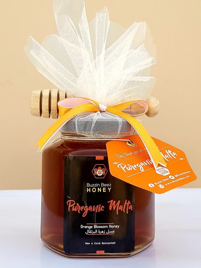 Pureganic Malta orange blossom honey jar